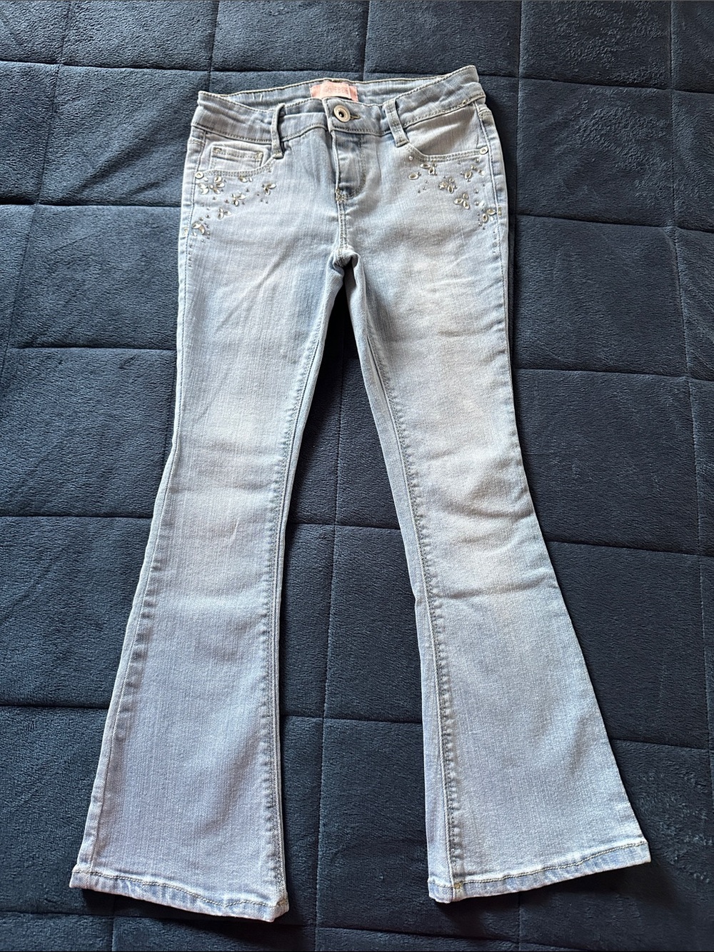 Girls Squeeze Jeans - Fit and Flare - Embellished - Light wash